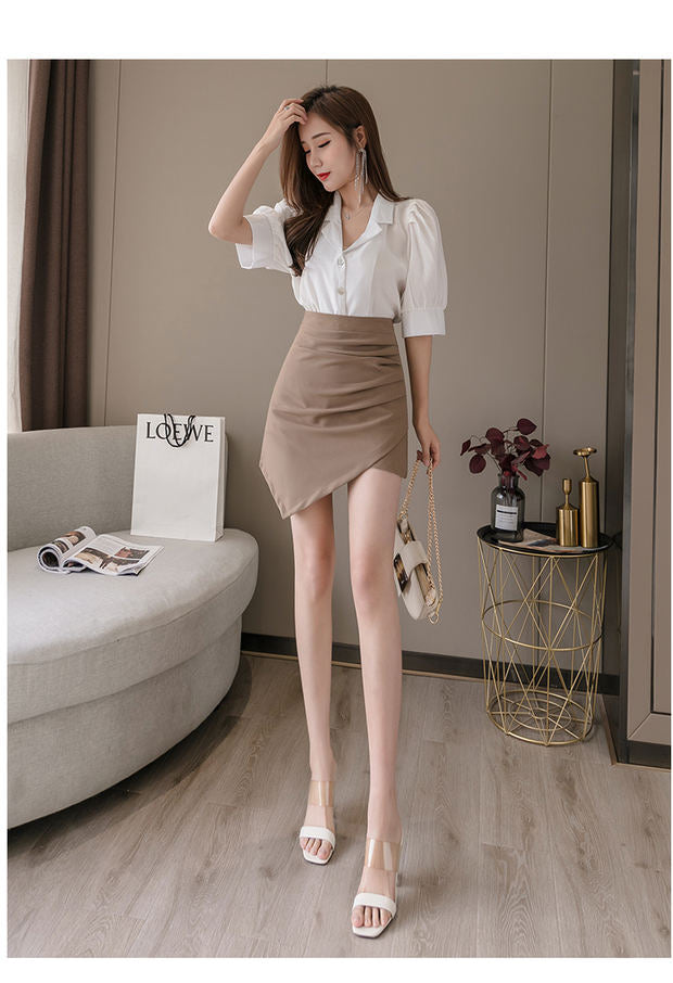 Ruched Wrap Skirt Khaki – Jolie Femme Closet